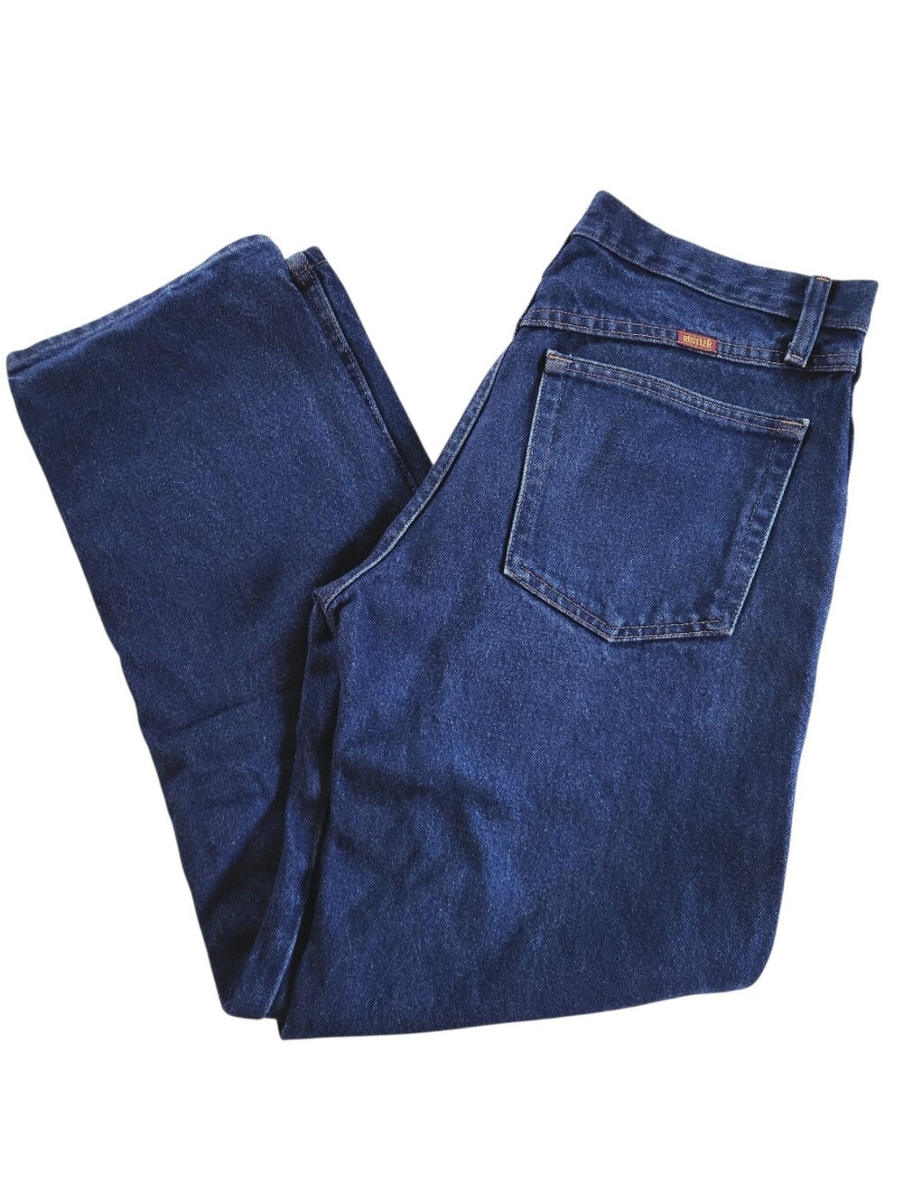 Vintage Rustler Regular Fit Straight Leg Jeans Dark Wash Denim 32x29